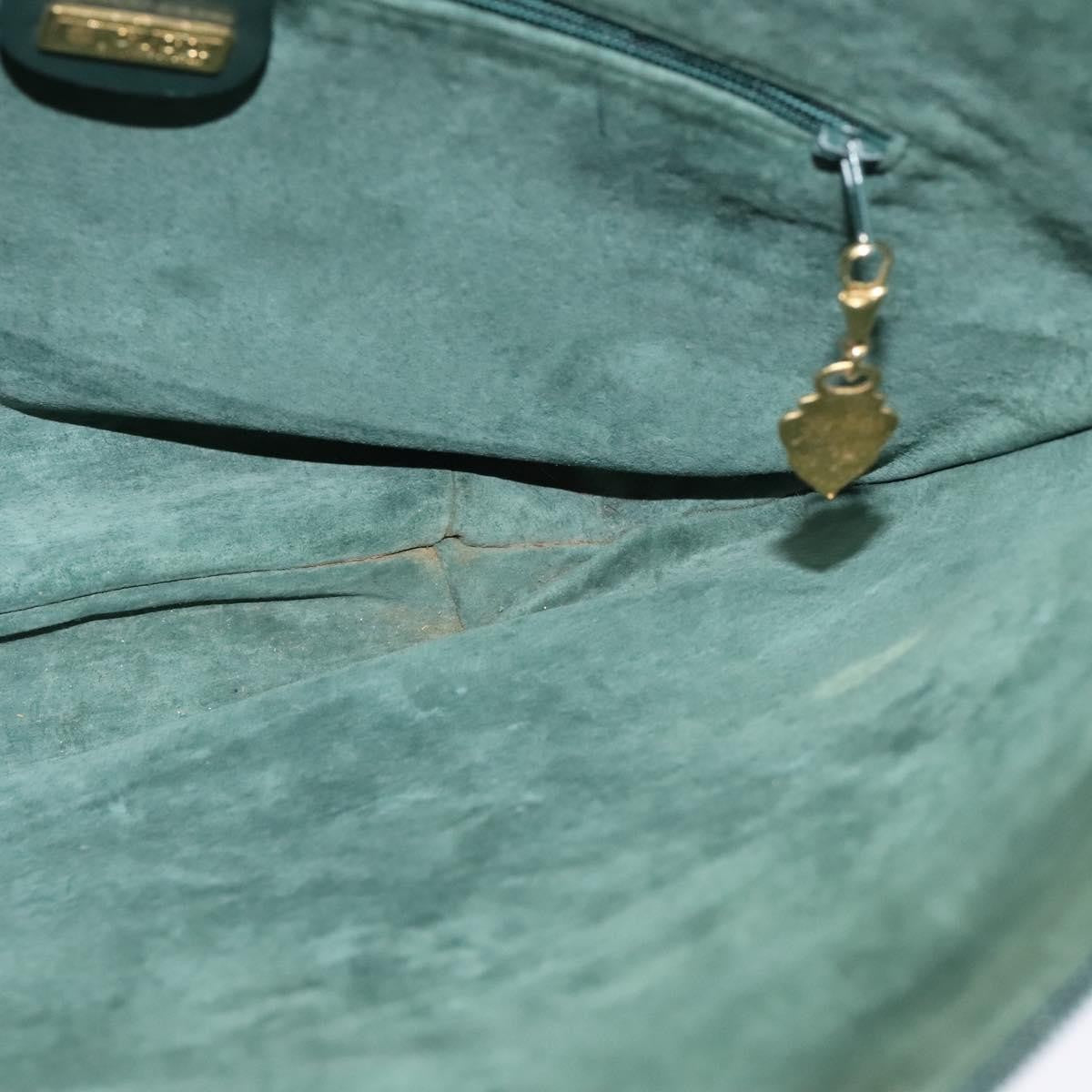 Gucci GUCCI Shoulder Bag Leather Green Gold Authentic am8352