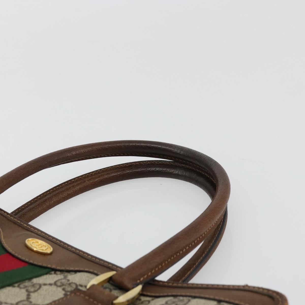 Gucci GUCCI GG Supreme Web Sherry Line Hand Bag PVC Beige Gold 002 4083 39 Authentic ka4103