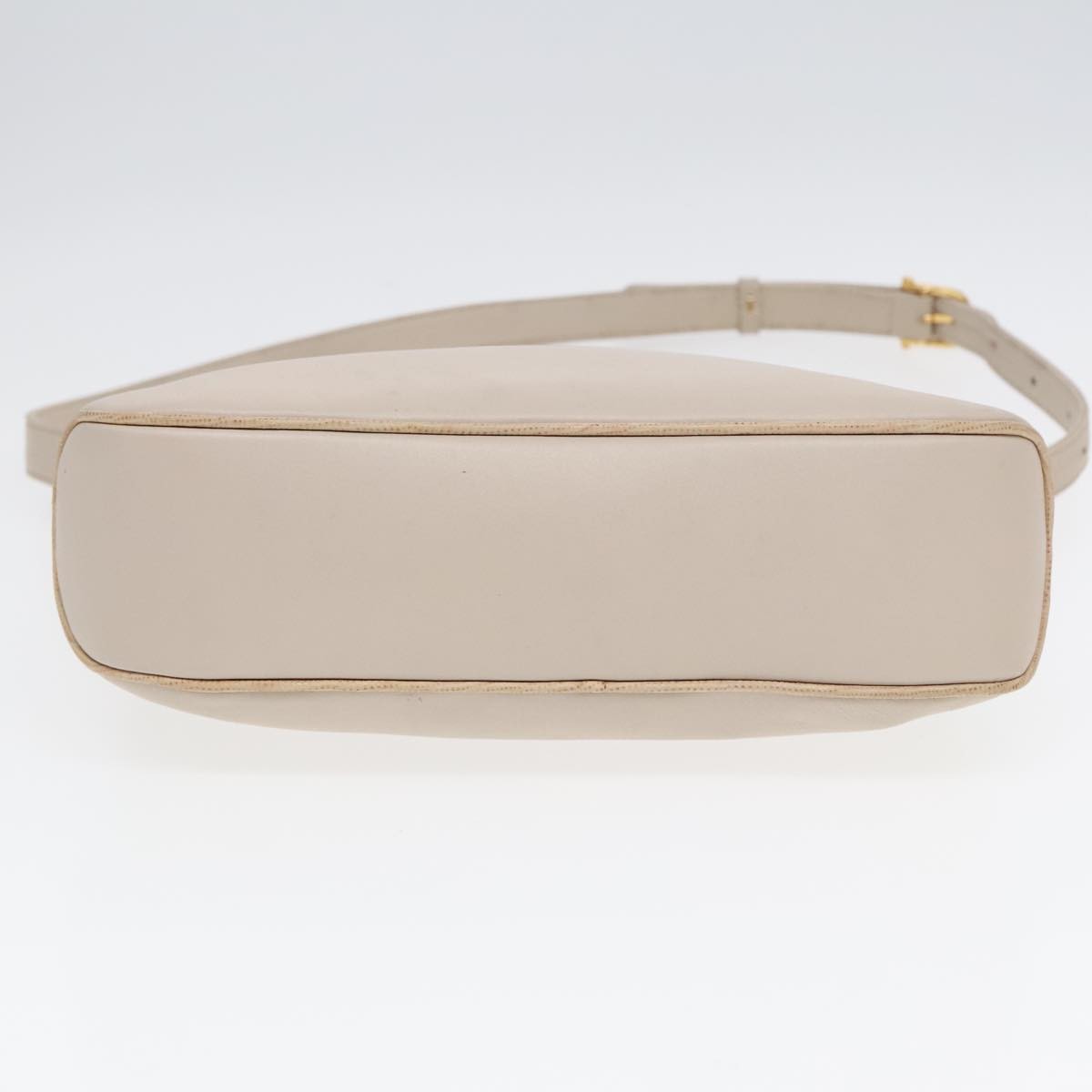 Celine CELINE Horse Carriage Shoulder Bag Leather Beige Gold Authentic 90216