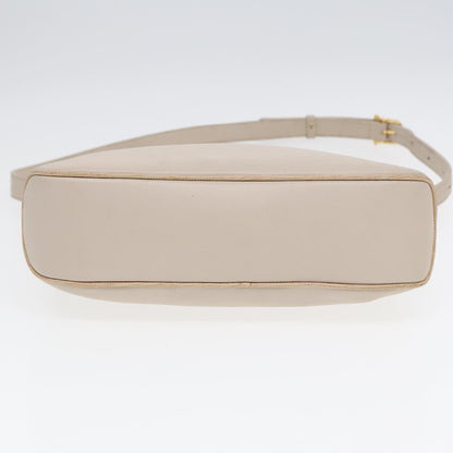 Celine CELINE Horse Carriage Shoulder Bag Leather Beige Gold Authentic 90216