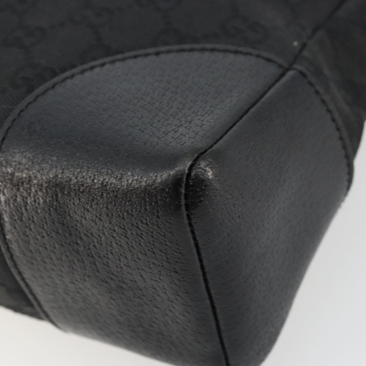 Gucci GUCCI GG Canvas Shoulder Bag Black Silver 114273 Authentic ep14561