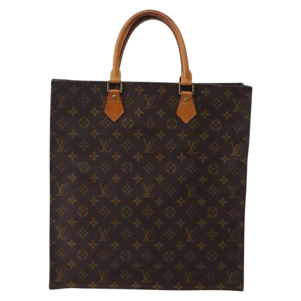 Louis Vuitton LOUIS VUITTON Monogram Sac Plat Hand Bag M51140 LV Authentic 143141