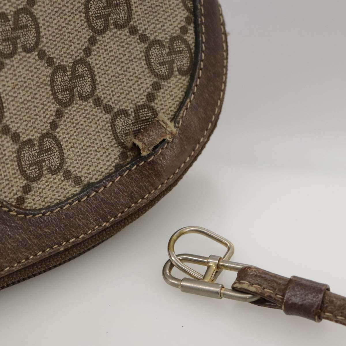 Gucci GUCCI GG Supreme Web Sherry Line Shoulder Bag PVC Beige 904 02 047 Authentic 111359