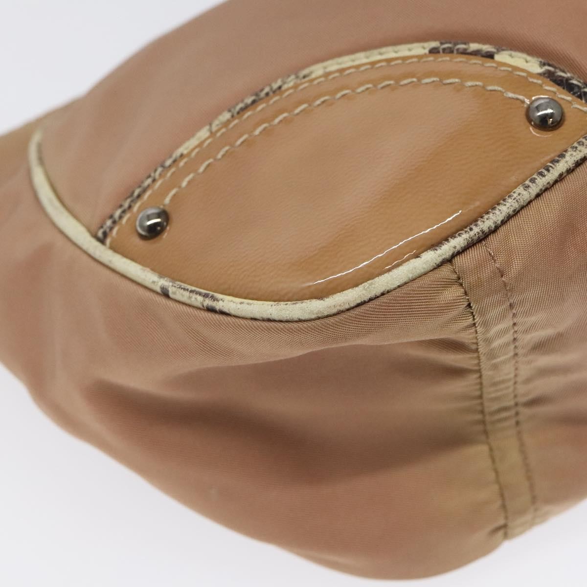 Prada PRADA Shoulder Bag Nylon Beige Authentic EC614