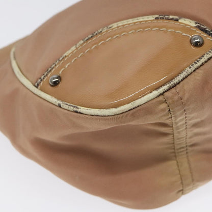 Prada PRADA Shoulder Bag Nylon Beige Authentic EC614