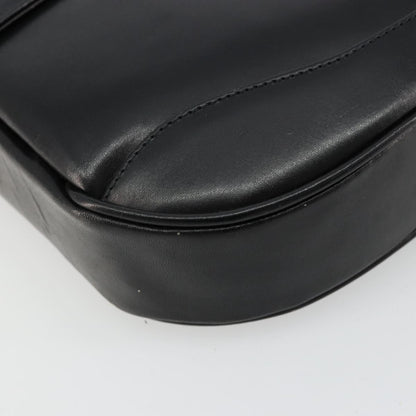 Gucci GUCCI Shoulder Bag Leather Black Gold Authentic 177992