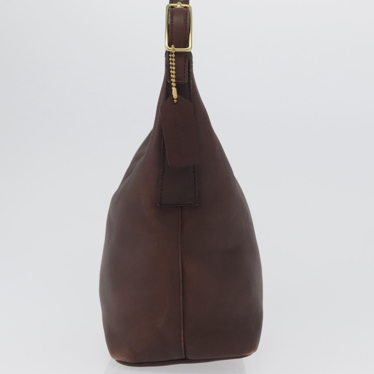 Coach Coach Shoulder Bag Leather Brown Gold Authentic 172666