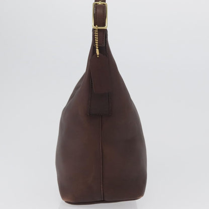 Coach Coach Shoulder Bag Leather Brown Gold Authentic 172666