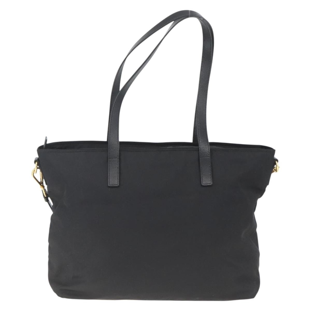 Prada PRADA Tote Bag Nylon 2way Black Gold Authentic ep12892