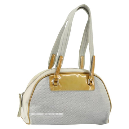 Prada PRADA Tote Bag Nylon Silver Authentic bs30636