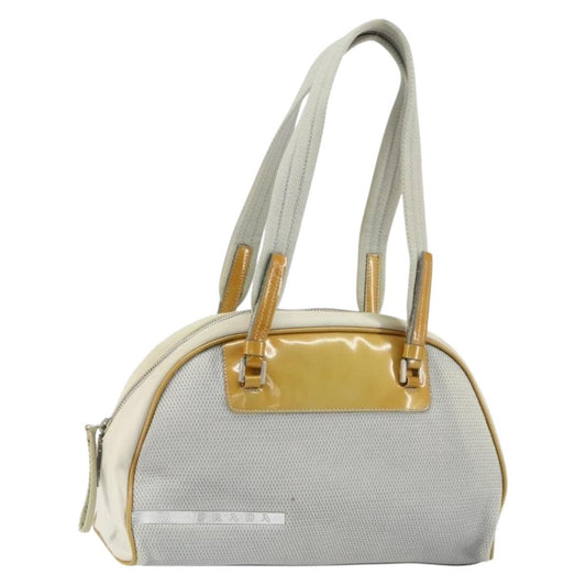 Prada PRADA Tote Bag Nylon Silver Authentic bs30636