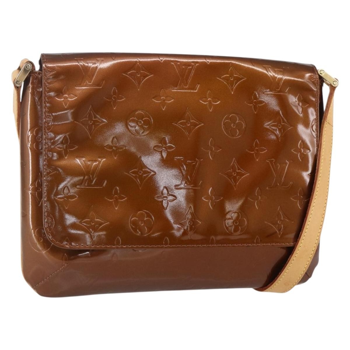 Louis Vuitton LOUIS VUITTON Monogram Vernis Thompson Street Bag Bronze M91124 LV Authentic 147761