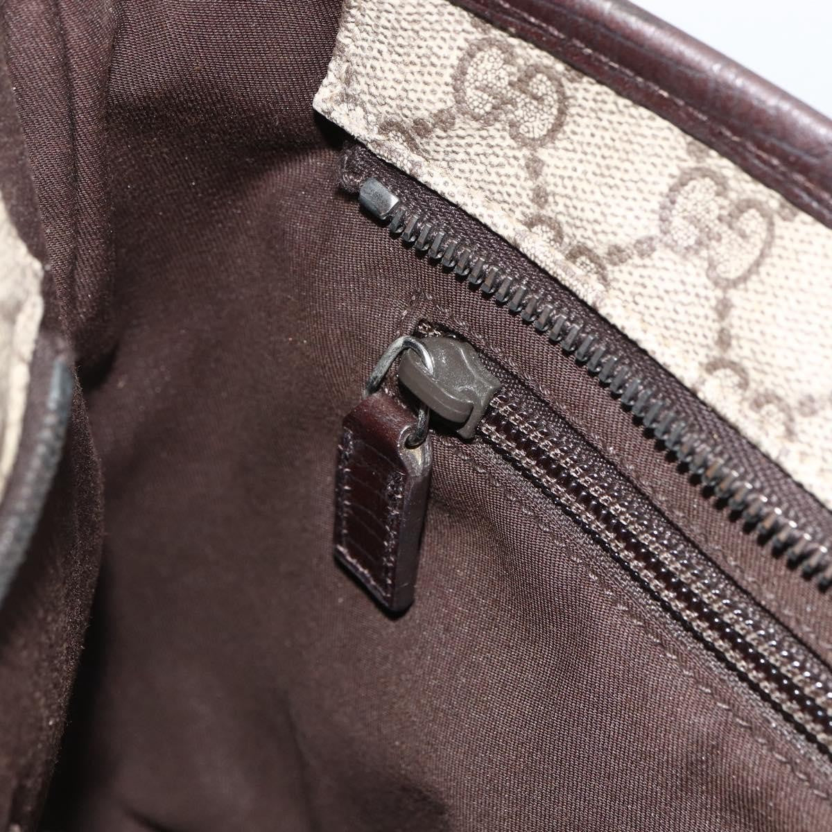 Gucci GUCCI GG Supreme Hand Bag PVC Beige Silver 181086 Authentic ARZ575