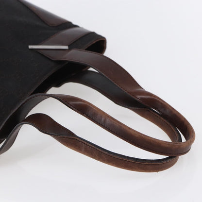 Gucci GUCCI GG Canvas Hand Bag Dark Brown Gold 73983 Authentic 151009