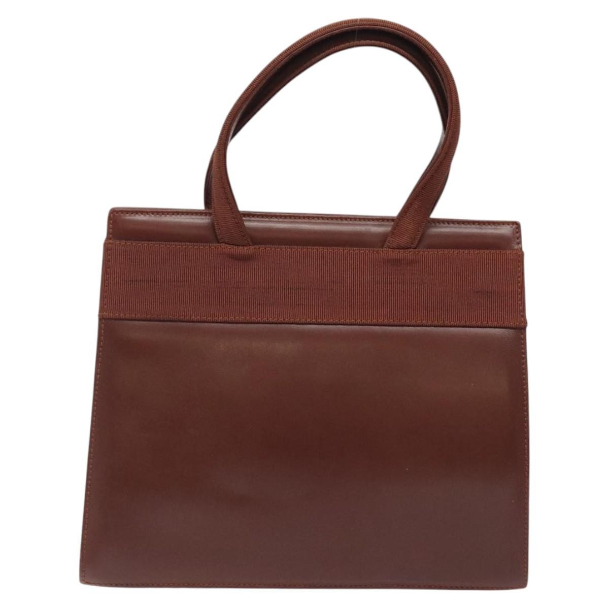 Salvatore Ferragamo Salvatore Ferragamo Hand Bag Leather 2way Brown Gold Authentic hk2487