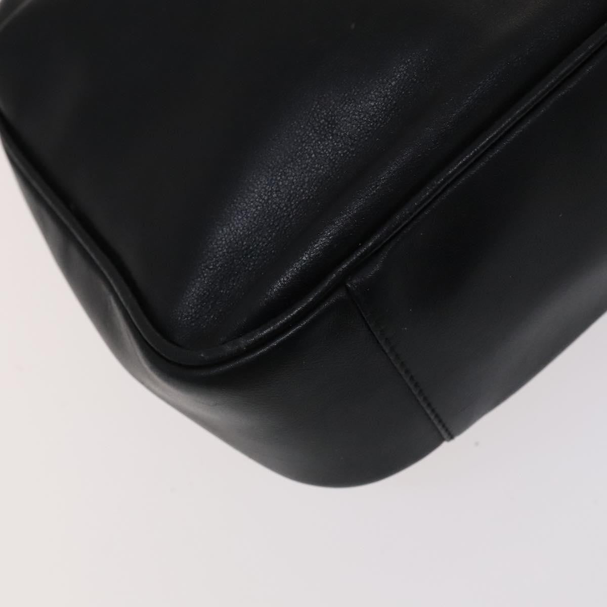 Gucci GUCCI Bamboo Hand Bag Leather 2way Black 001 1638 Authentic 114458