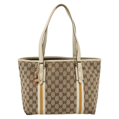 Gucci GUCCI GG Canvas Sherry Line Hand Bag Beige Gold 137396 Authentic ep13635