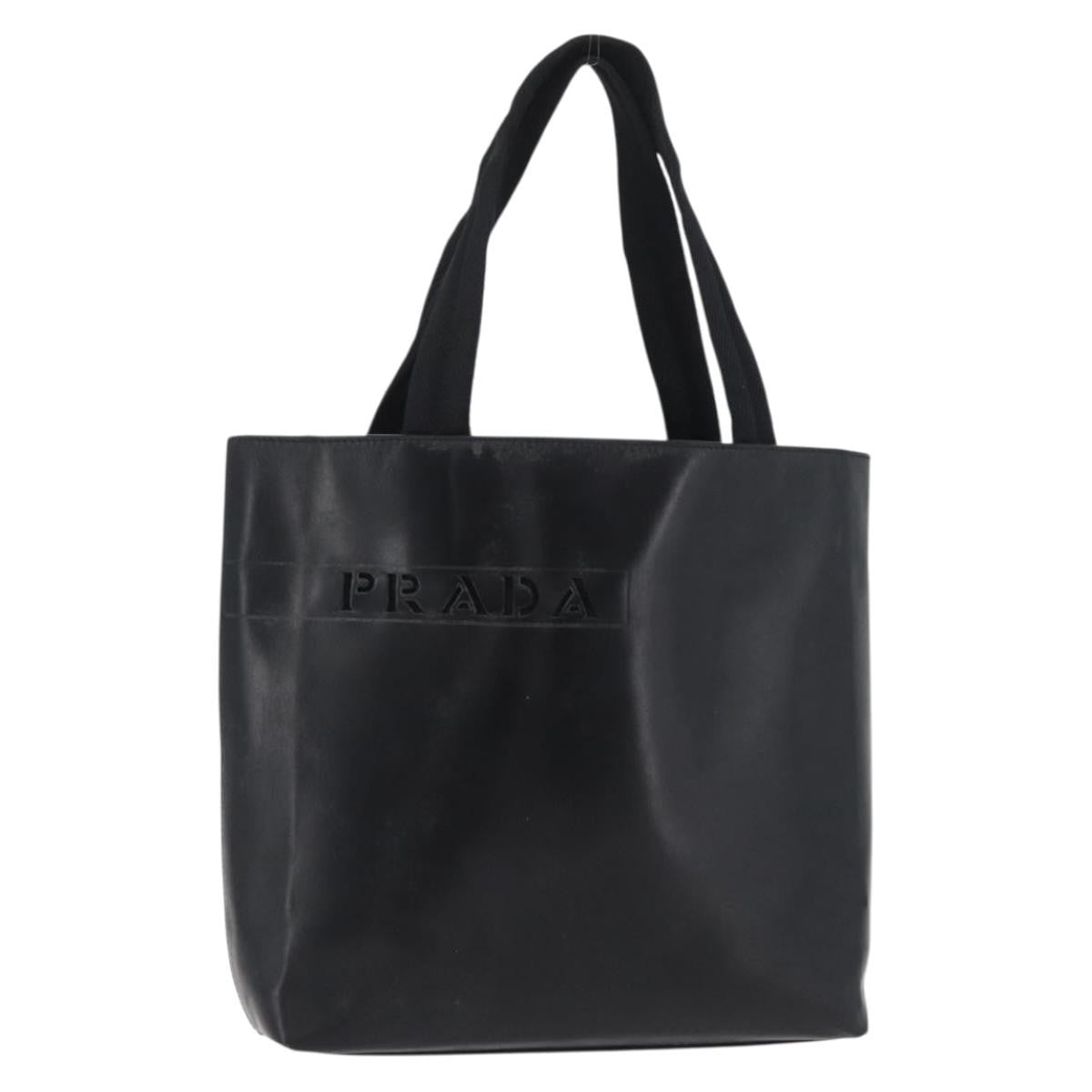 Prada PRADA Hand Bag Leather Black Silver Authentic 169378
