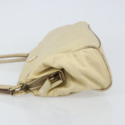 Prada PRADA Shoulder Bag Nylon Beige Gold Authentic ep12445
