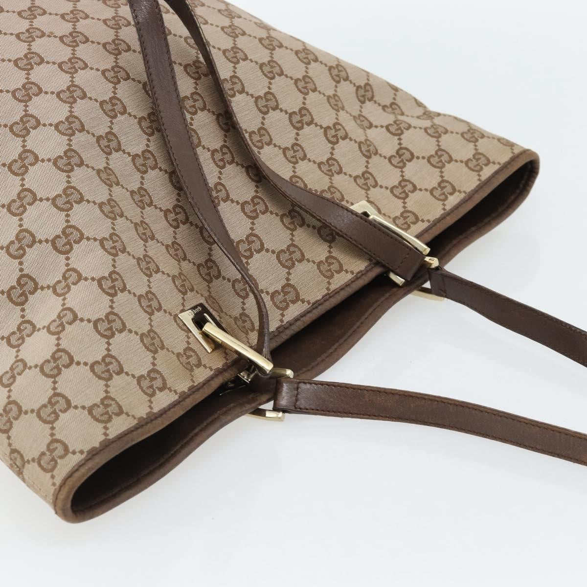 Gucci GUCCI GG Canvas Tote Bag Beige Gold 002 1098 1705 Authentic bs35275