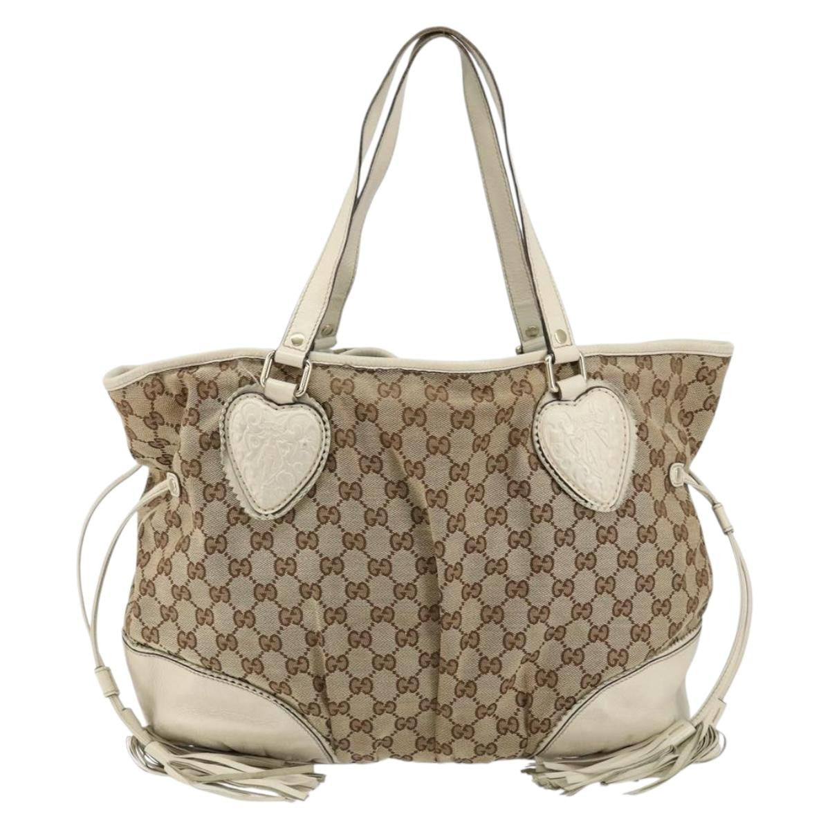 Gucci GUCCI GG Canvas Tote Bag Beige Gold 211954 Authentic 146633