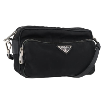 Prada PRADA Shoulder Bag Nylon Black Silver Authentic 175723