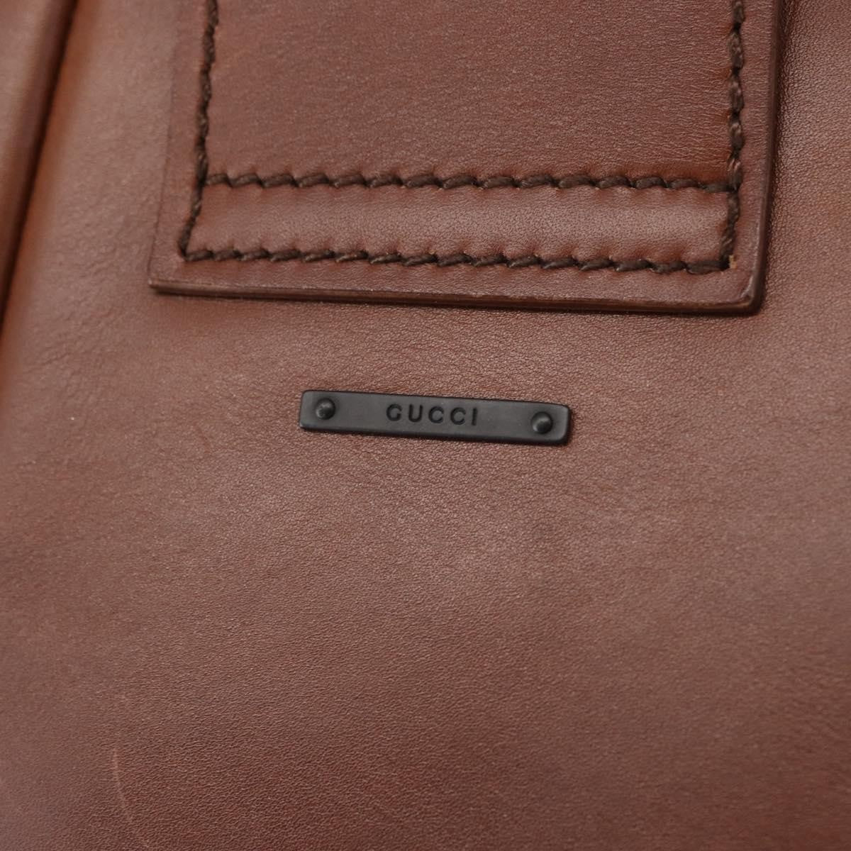 Gucci GUCCI Shoulder Bag Leather Brown 105374 Authentic 156795