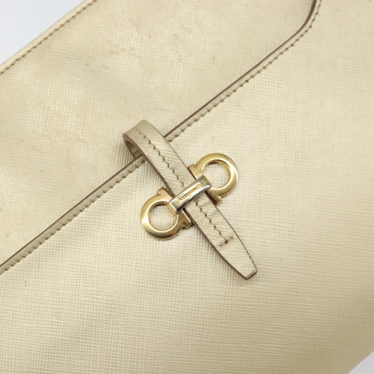 Salvatore Ferragamo Salvatore Ferragamo Gancini Shoulder Bag Leather Gold Authentic 162322