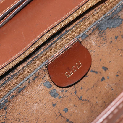 Gucci GUCCI Shoulder Bag Suede Leather Brown Gold Authentic 146416