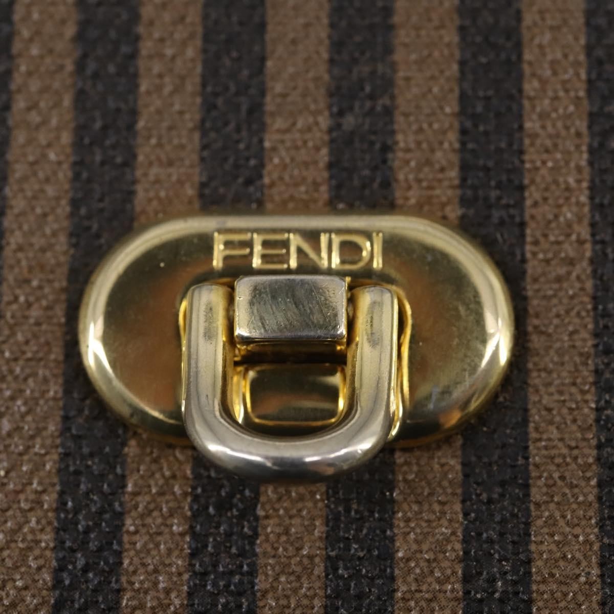 Fendi FENDI Pecan Canvas Hand Bag 2way Black Brown Authentic mr1555