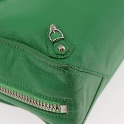 Balenciaga BALENCIAGA The Paper Tote Bag Leather 2way Green Silver 370926 Authentic 179403A