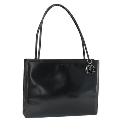 Dior Christian Dior Tote Bag Patent leather Black Silver Authentic 176564A