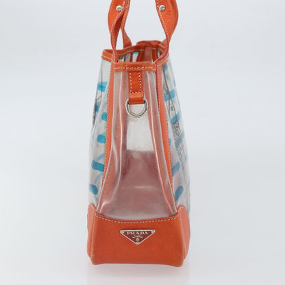 Prada PRADA Hand Bag Vinyl Clear Silver Authentic 161719