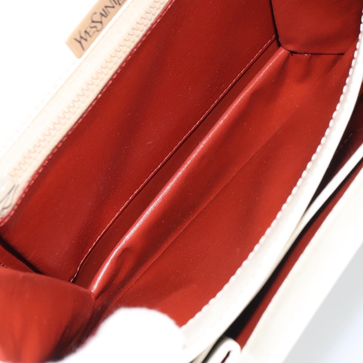 Saint Laurent SAINT LAURENT Shoulder Bag Leather White Authentic ka743