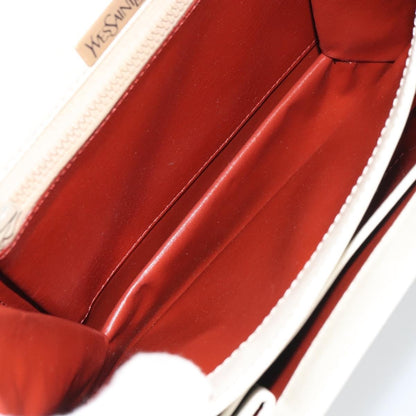 Saint Laurent SAINT LAURENT Shoulder Bag Leather White Authentic ka743