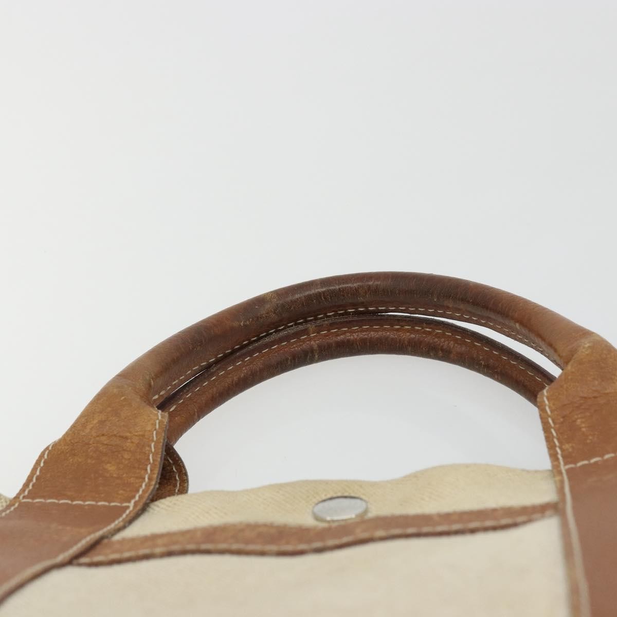Hermès Hermès HERMES Sac Arne MM Hand Bag Canvas Beige Silver Authentic bs34423