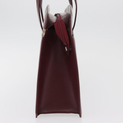 Burberry BURBERRY Hand Bag Leather Bordeaux Silver Authentic 181526