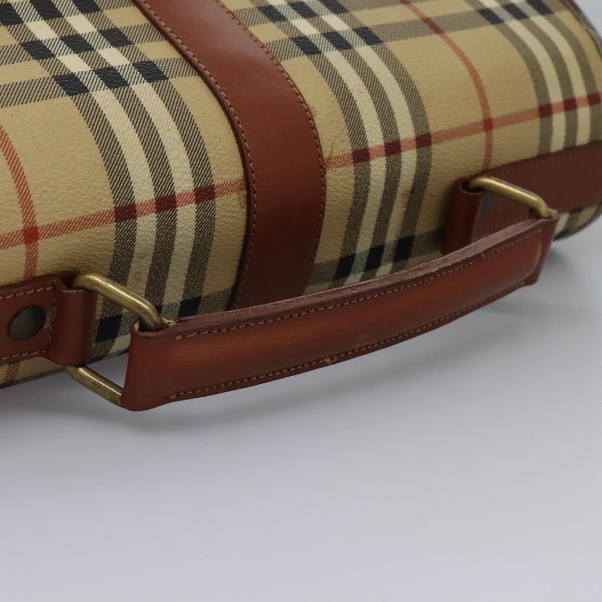 Burberrys Burberrys Nova Check Boston Bag PVC 2way Beige Authentic MX139
