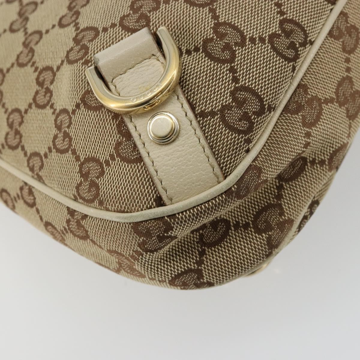 Gucci GUCCI GG Canvas Abbey Shoulder Bag Leather Beige Gold 130738 Authentic ka4349