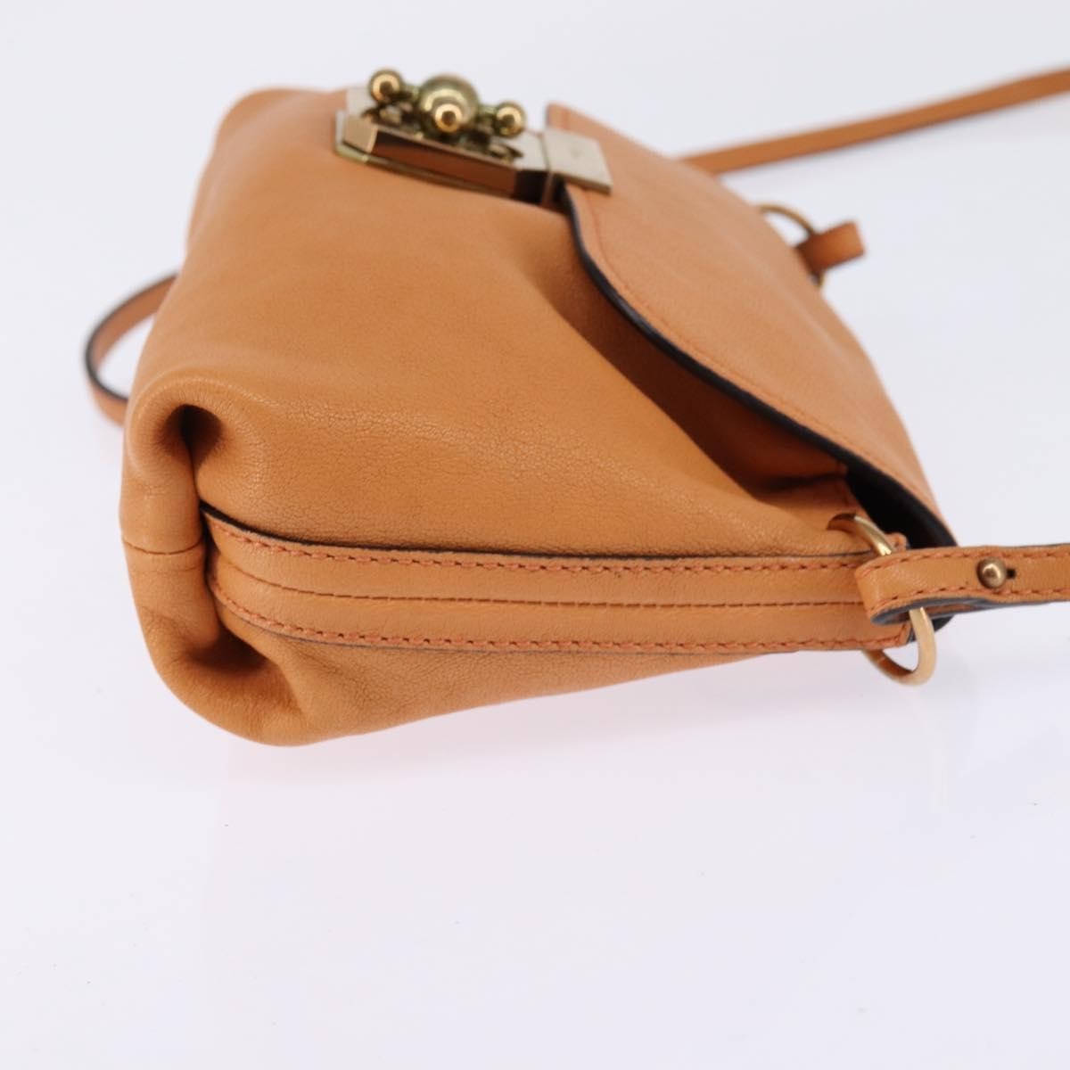 Chloé Chloé Chloe Shoulder Bag Leather Orange Gold Authentic BA5902