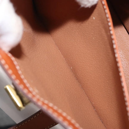 Celine CELINE Macadam Canvas Shoulder Bag PVC Leather Brown Gold Authentic 161521