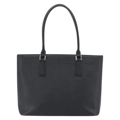 Burberry BURBERRY Tote Bag Leather Black Silver Authentic 182424