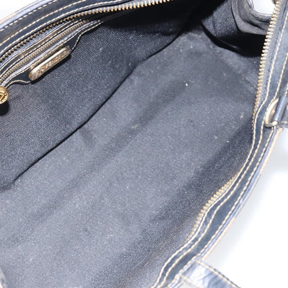 Fendi FENDI Pecan Canvas Hand Bag PVC Black Brown gold Authentic 150002