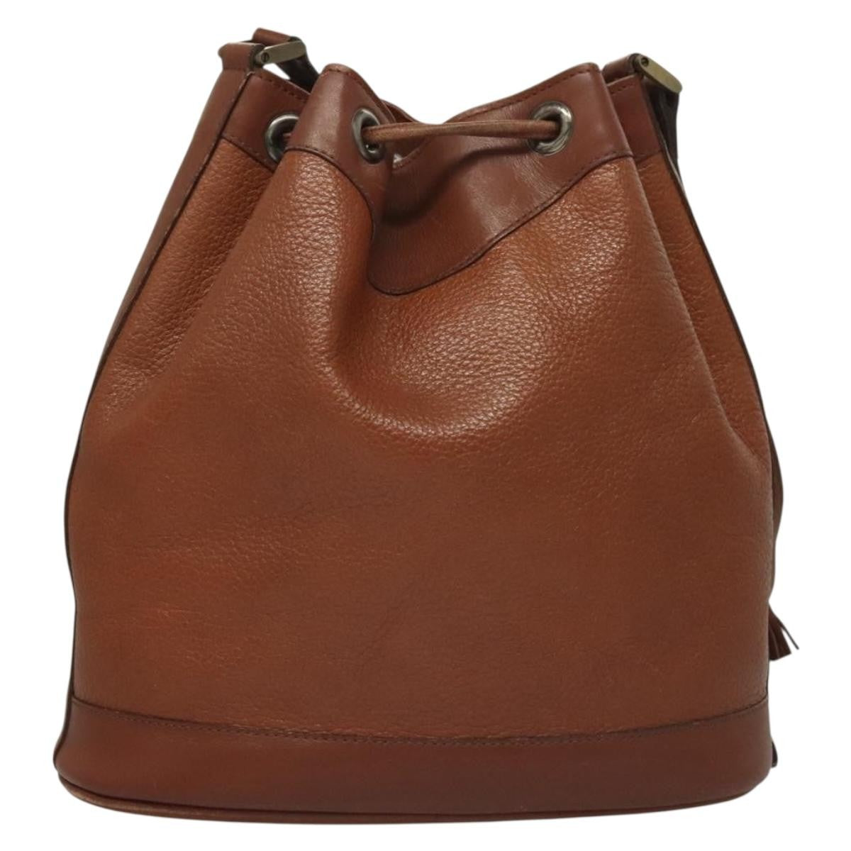 Burberrys Burberrys Shoulder Bag Leather Brown Gold Authentic ep9966
