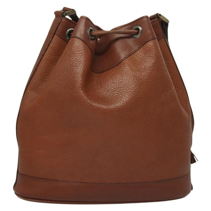 Burberrys Burberrys Shoulder Bag Leather Brown Gold Authentic ep9966