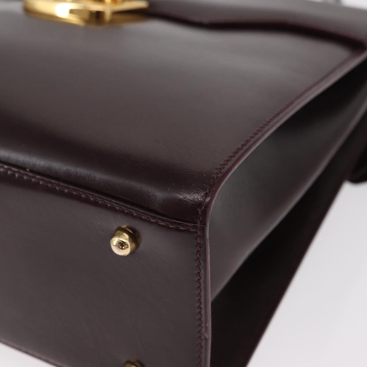 Gucci GUCCI Hand Bag Leather 2way Bordeaux Gold 000 2026 0258 Authentic ep12849
