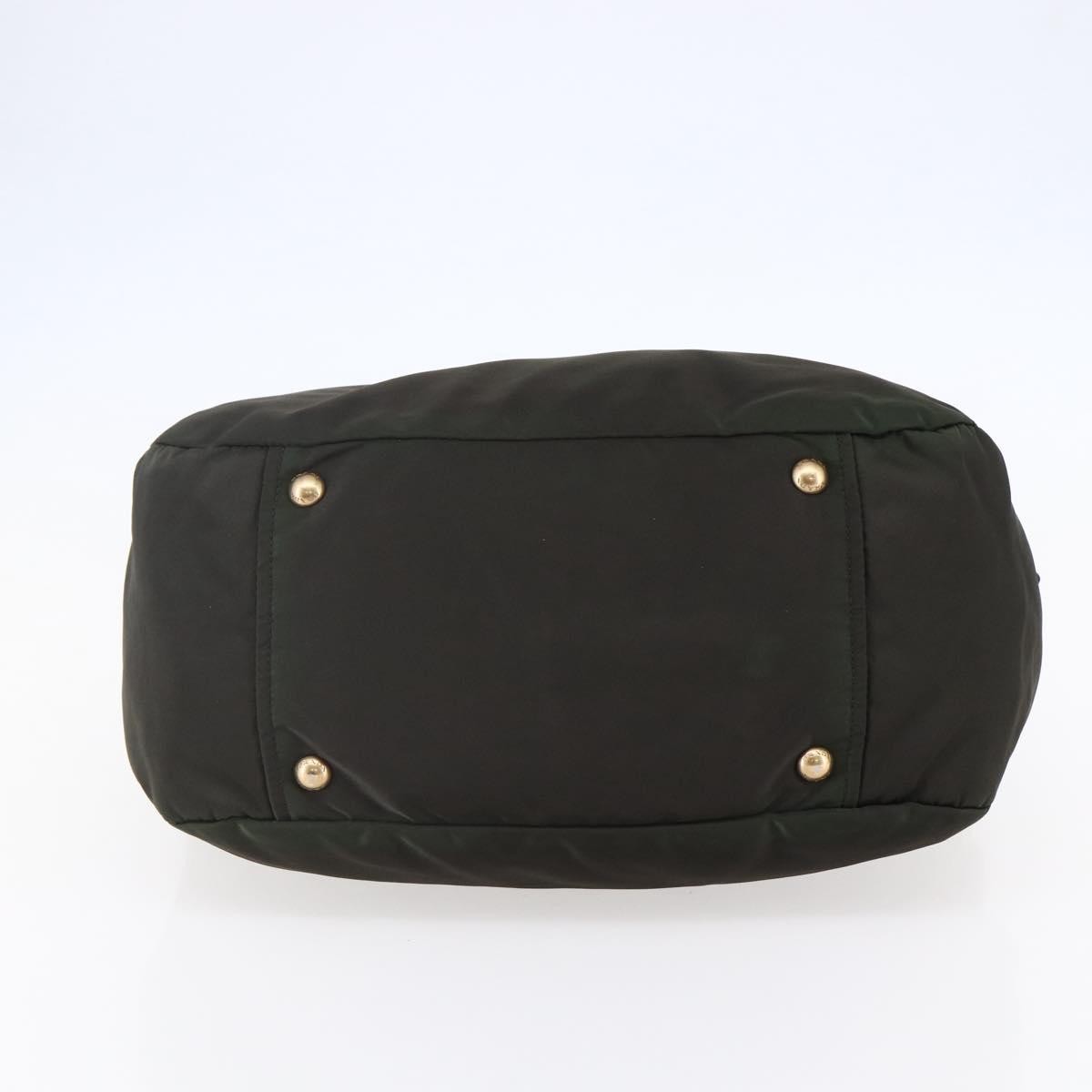 Prada PRADA Hand Bag Nylon 2way Khaki Gold Authentic 148290