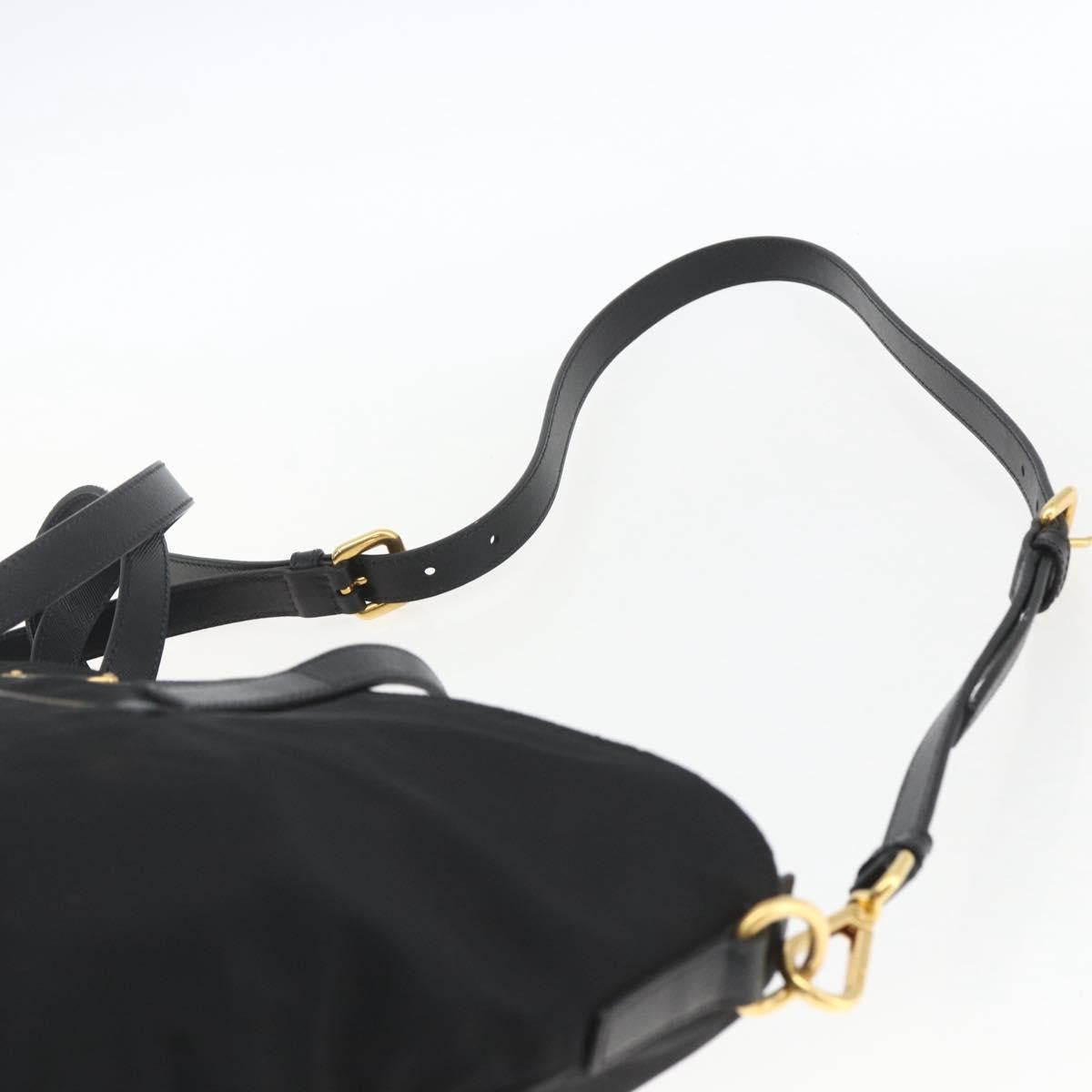 Prada PRADA Tote Bag Nylon 2way Black Gold Authentic ep12892