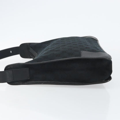 Gucci GUCCI GG Canvas Shoulder Bag Black Silver 001 4205 Authentic 143772