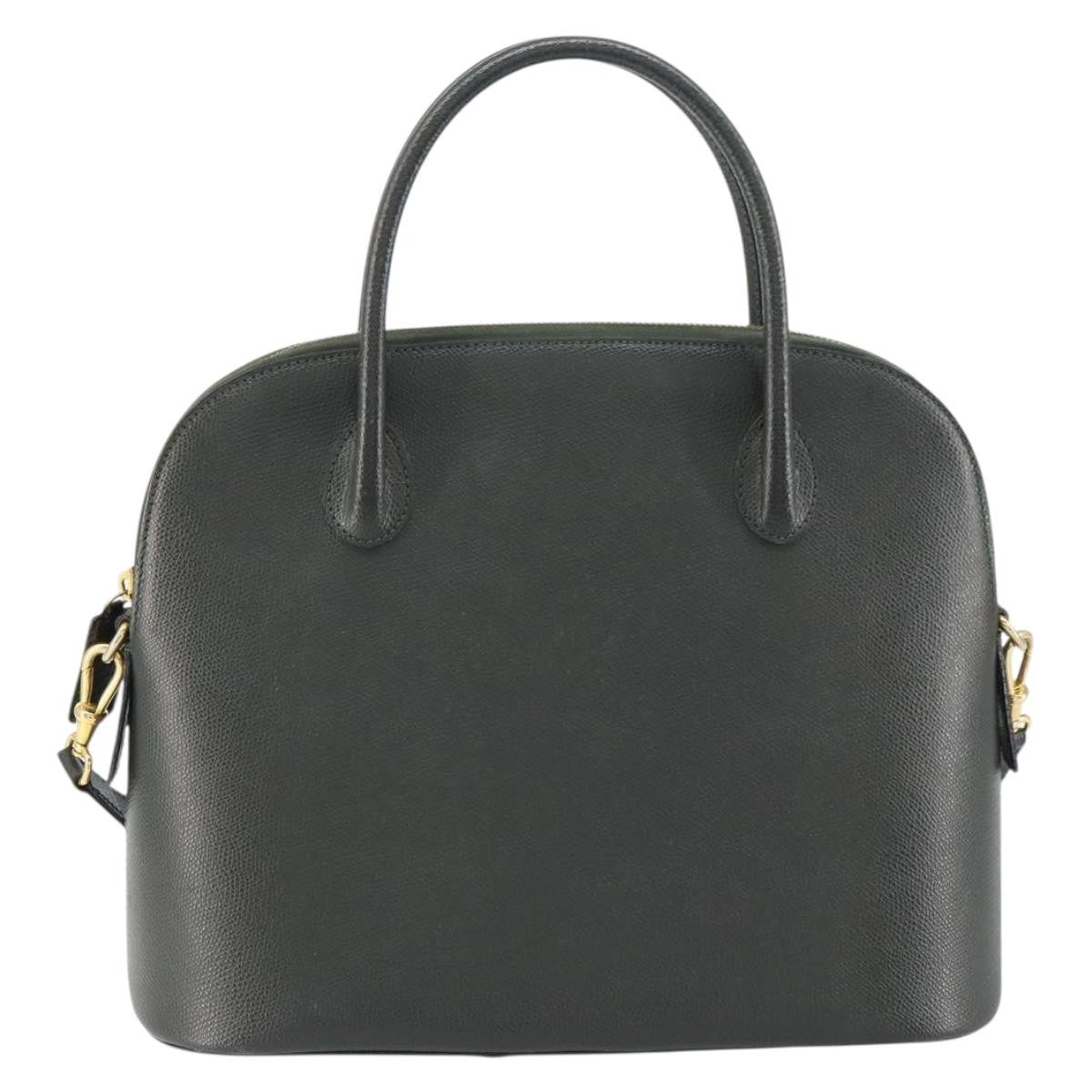 Celine CELINE Hand Bag Leather 2way Green Gold Authentic 161118